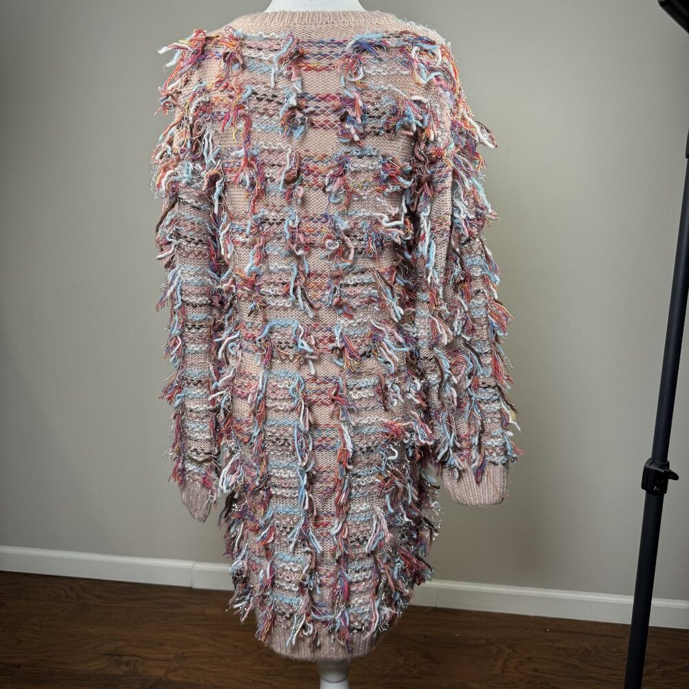 NEW Akira Womens S Dress Multicolor Fringe Knit Sweater Party Cocktail Winter - Picture 2 of 12